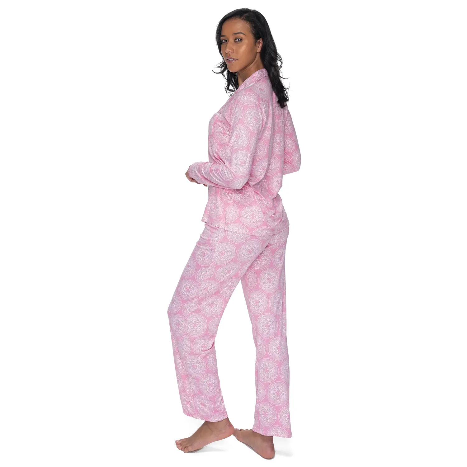 2- Piece Button-down Pajama loungewear Intimate Sleepwear Set