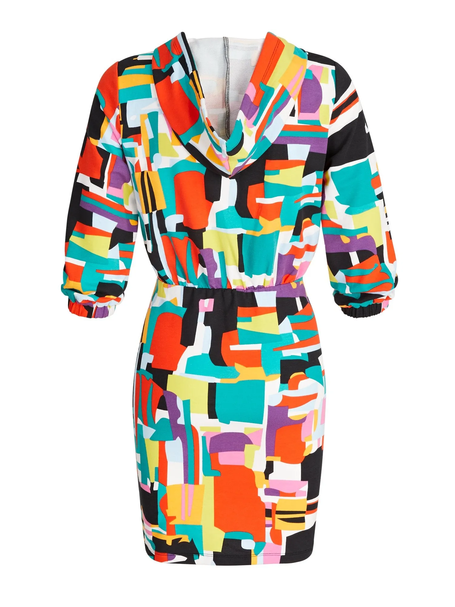 Abstract French Terry Hoodie Sweatshirt Dress - The NY&C Legacy Collection