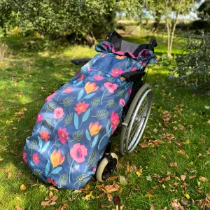 Adult fleece-lined wheelchair cosy - MULTICOLOUR FLORAL