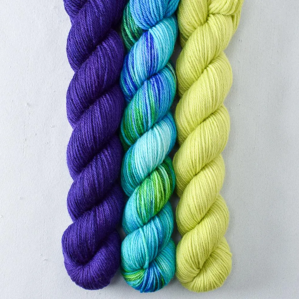 Amethyst, Ginkgo, Smurf and Turf - Yowza Mini Trio - Babette