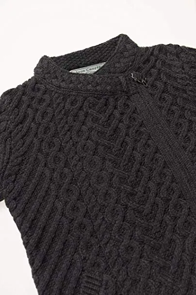 Aran Heart Design Zip Cardigan | Charcoal