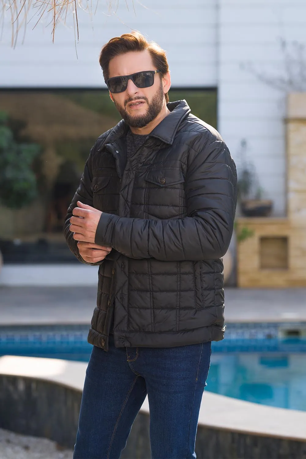 Black Biker Puffer Jacket