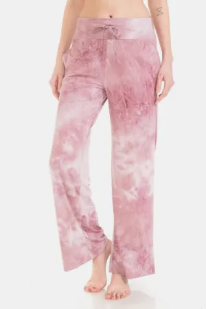 Buttery Soft Tie Die Drawstring Pants in Pink