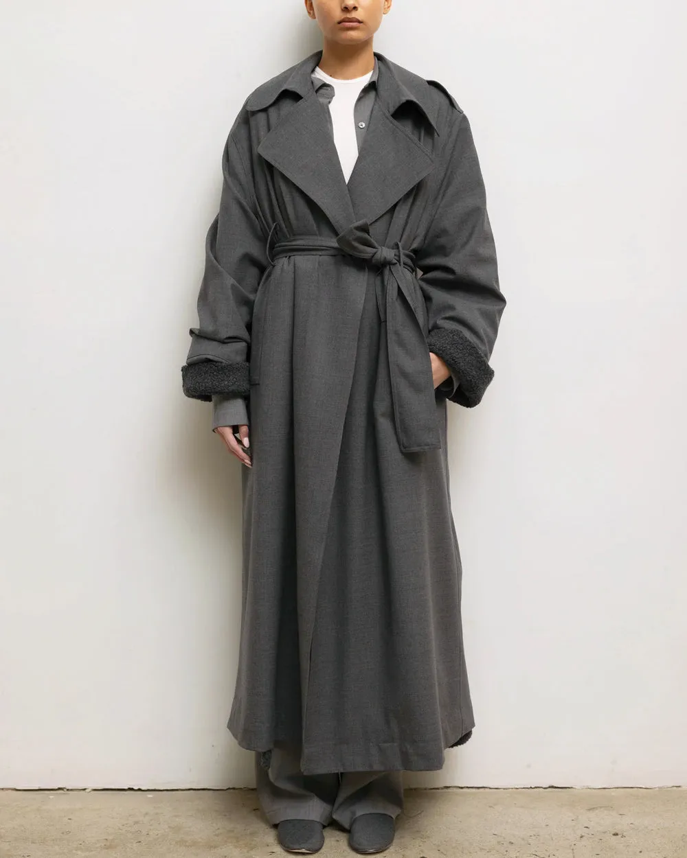 Charcoal Melange Jane Trench Coat