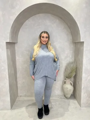 Curve Grey Heart Embellished Oversize lounge set