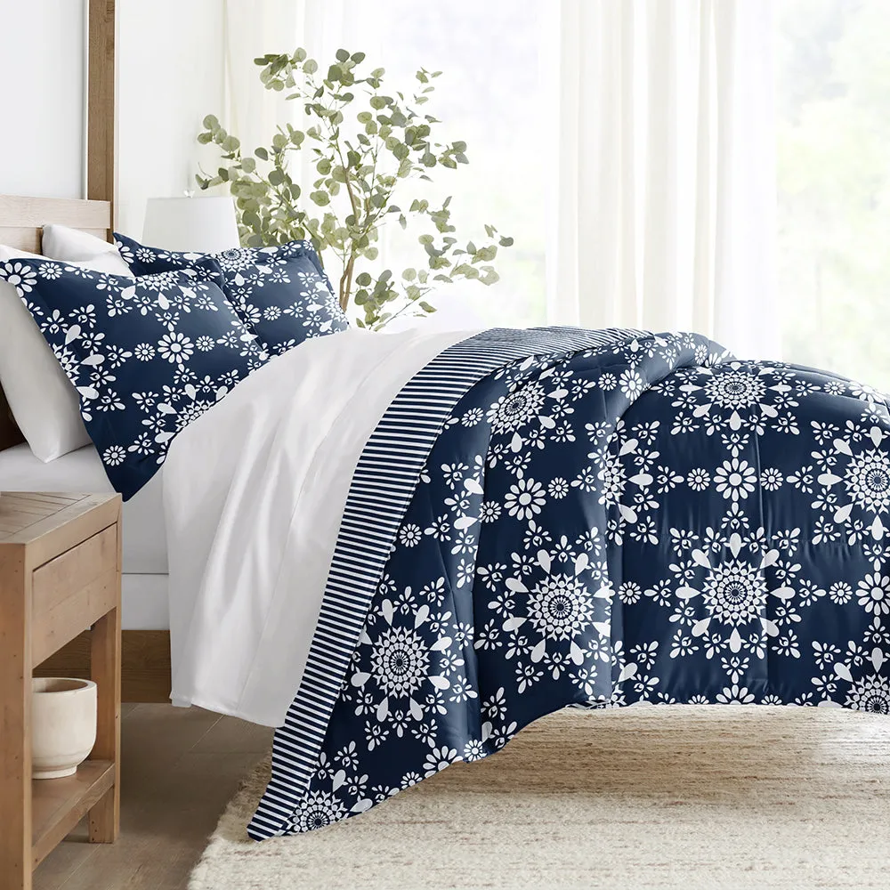 Daisy Medallion Reversible Down-Alternative Comforter Set - 12 Days of Deals