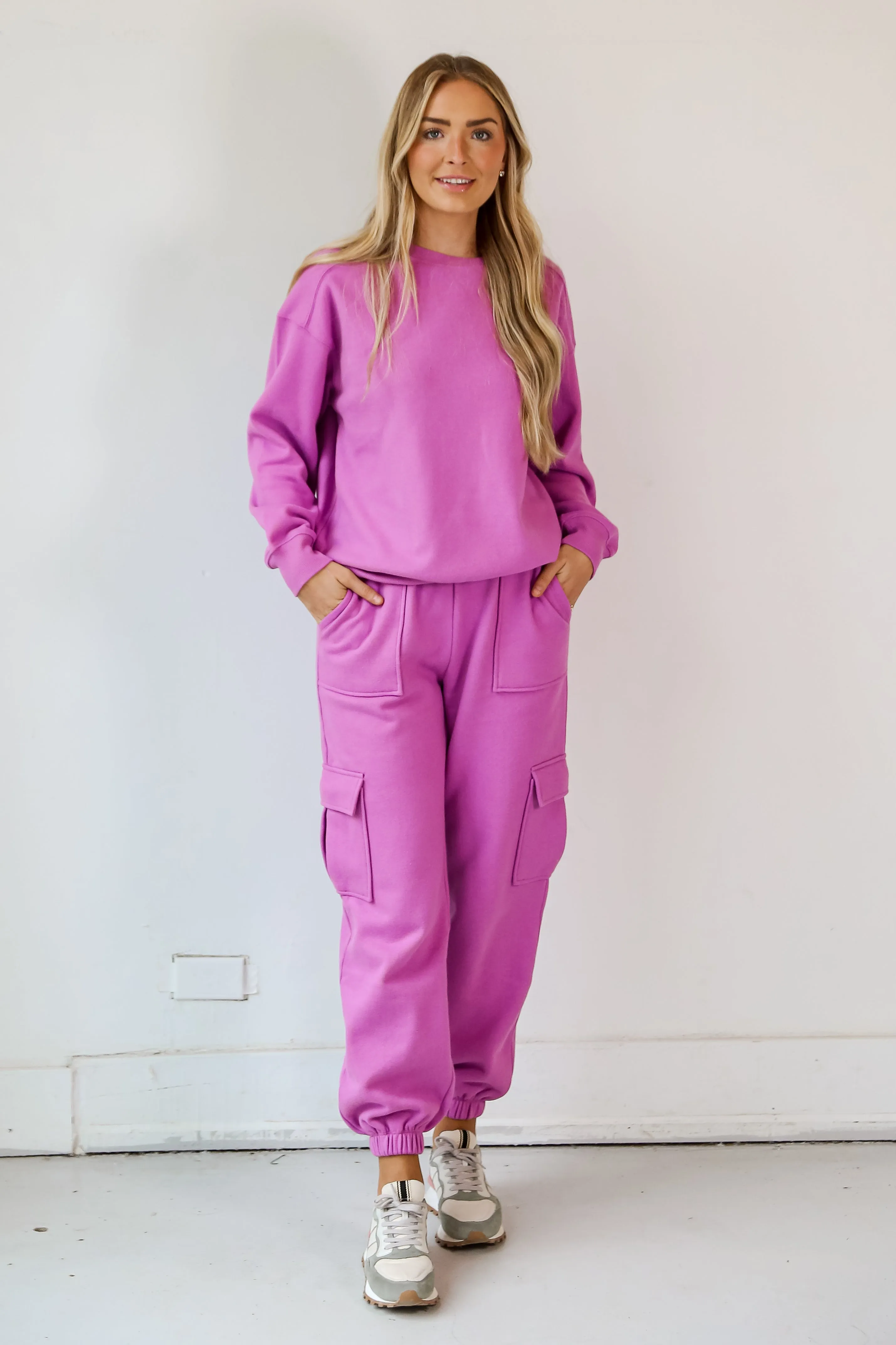 FINAL SALE - Laidback Love Magenta Fleece Pullover - DOORBUSTER