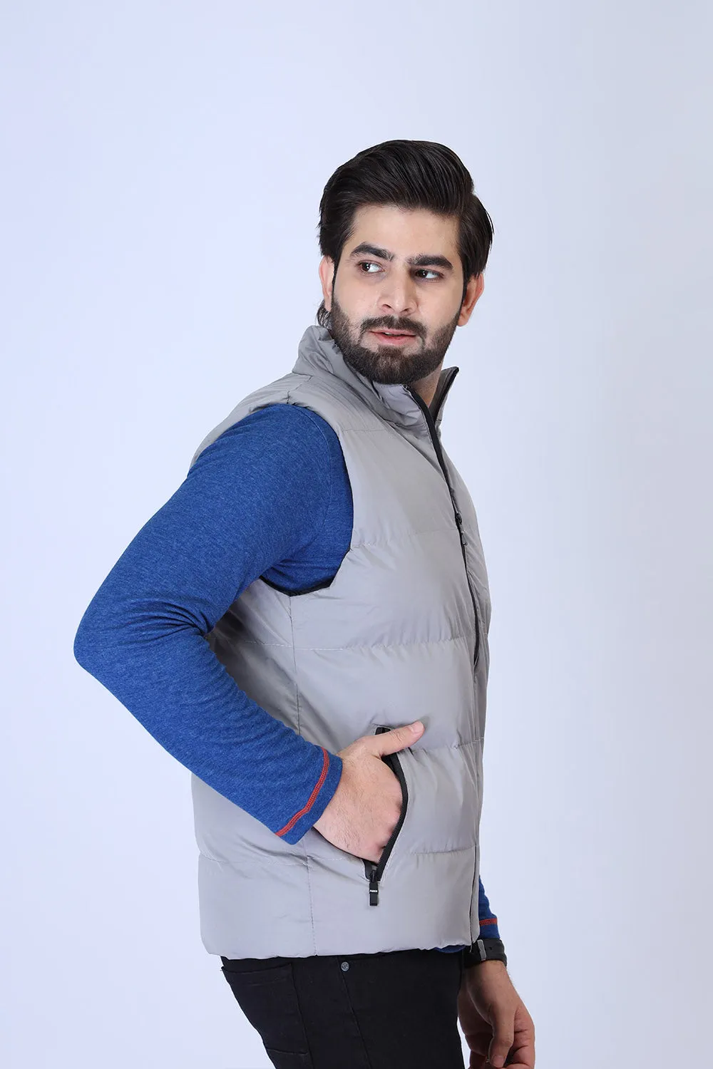 Grey Sleeveless Puffer