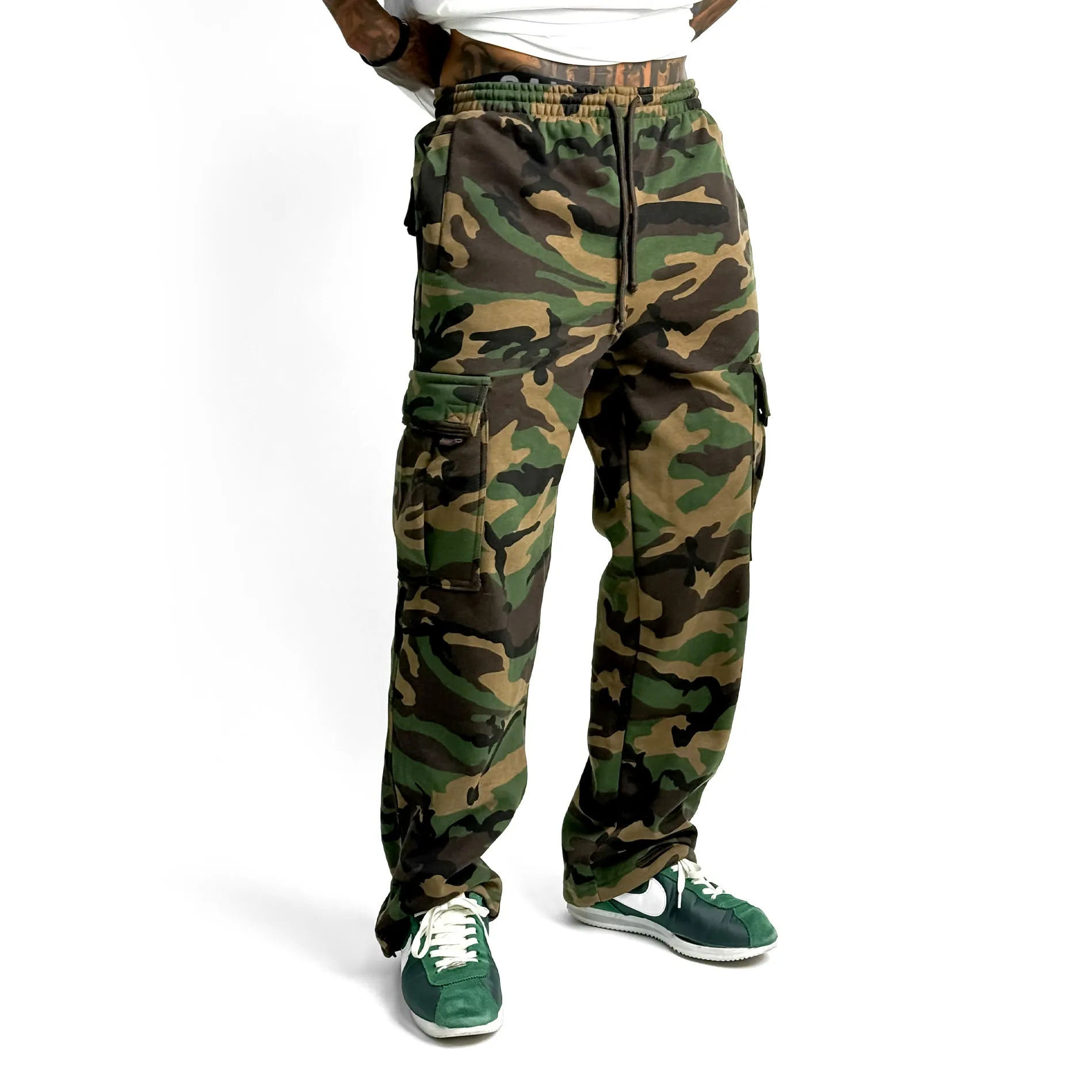 Heavy Fleece Cargo Pants - Camo