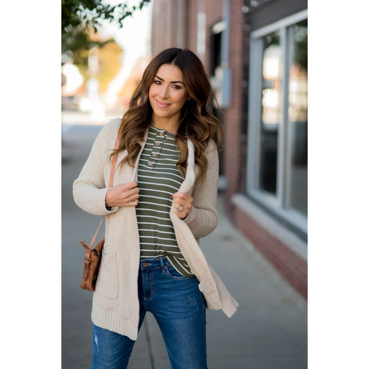 Knit Tunic Pocket Cardigan