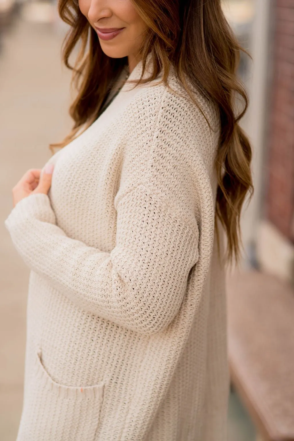 Knit Tunic Pocket Cardigan