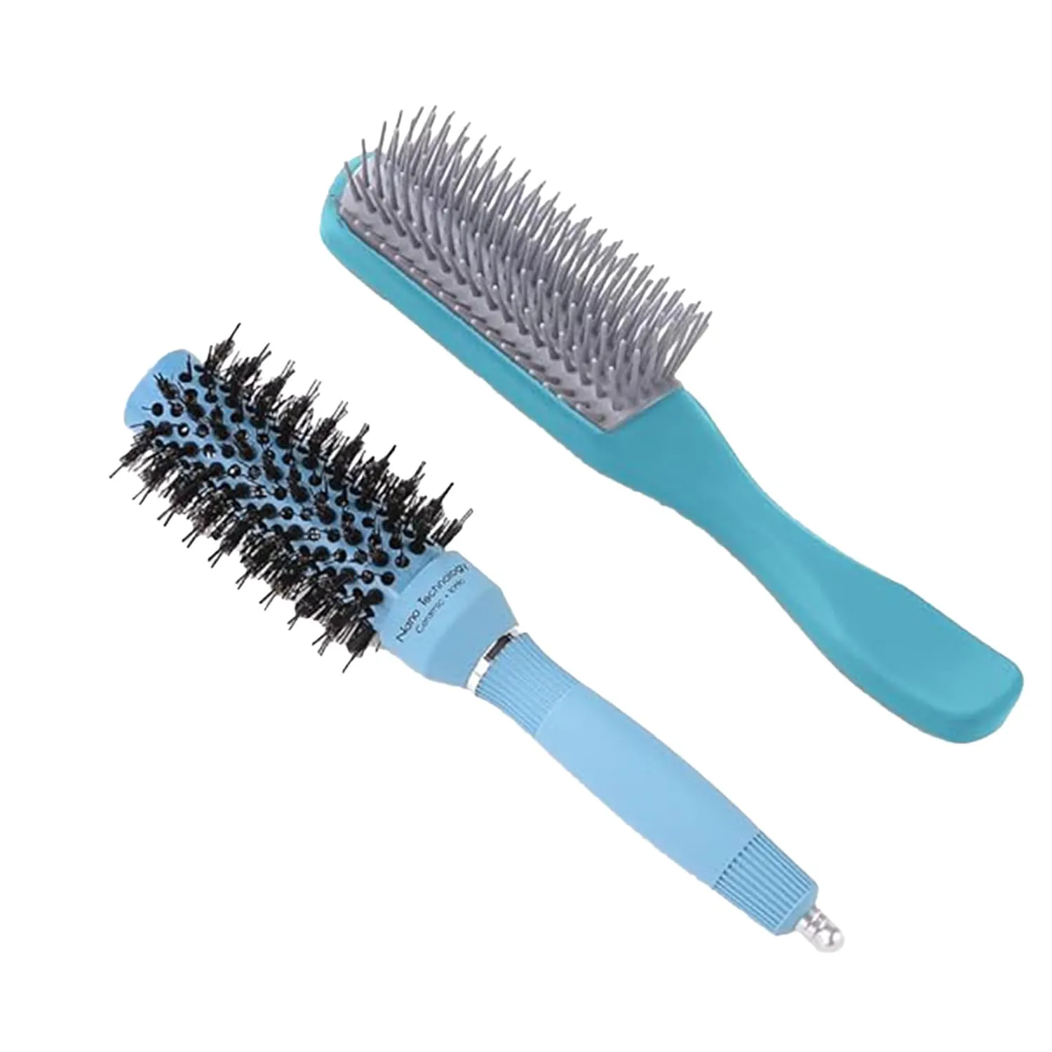 Kuber Industries Hair Brush | Bristles Brush | Hair Brush with Paddle | Sharp Hair Brush for Woman | Suitable For All Hair Types | TGX5232-C19BLE | Ice Blue & Blue