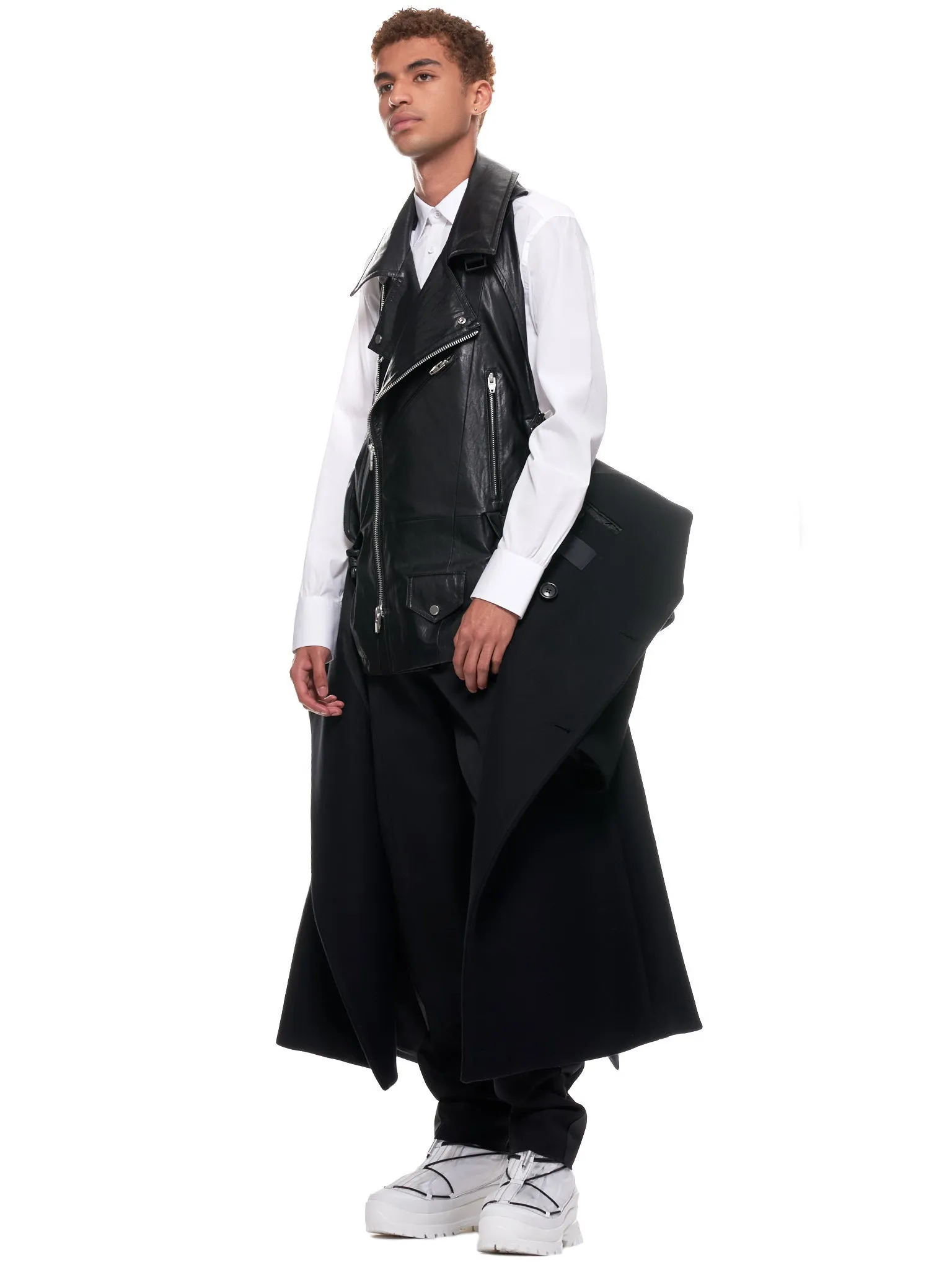 Layered Wool Trench Coat (JC0X30H315-BLACK)