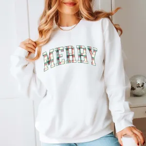 Plaid Merry Wholesale Graphic Sweatshirt - Fast Shipping