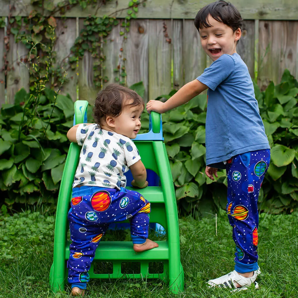 "Solar Flair" Planets Fuzzy Fleece Jogger Pants