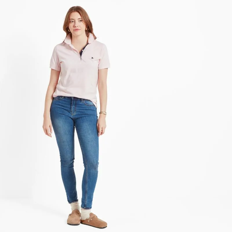 Schoffel St Ives Tailored Ladies Polo Shirt - Pale Pink