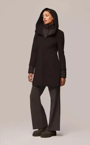 SOIA&KYO ROONEY - Mixed Media Wool Blend Coat with Quilted Bib Insert - FINAL SALE