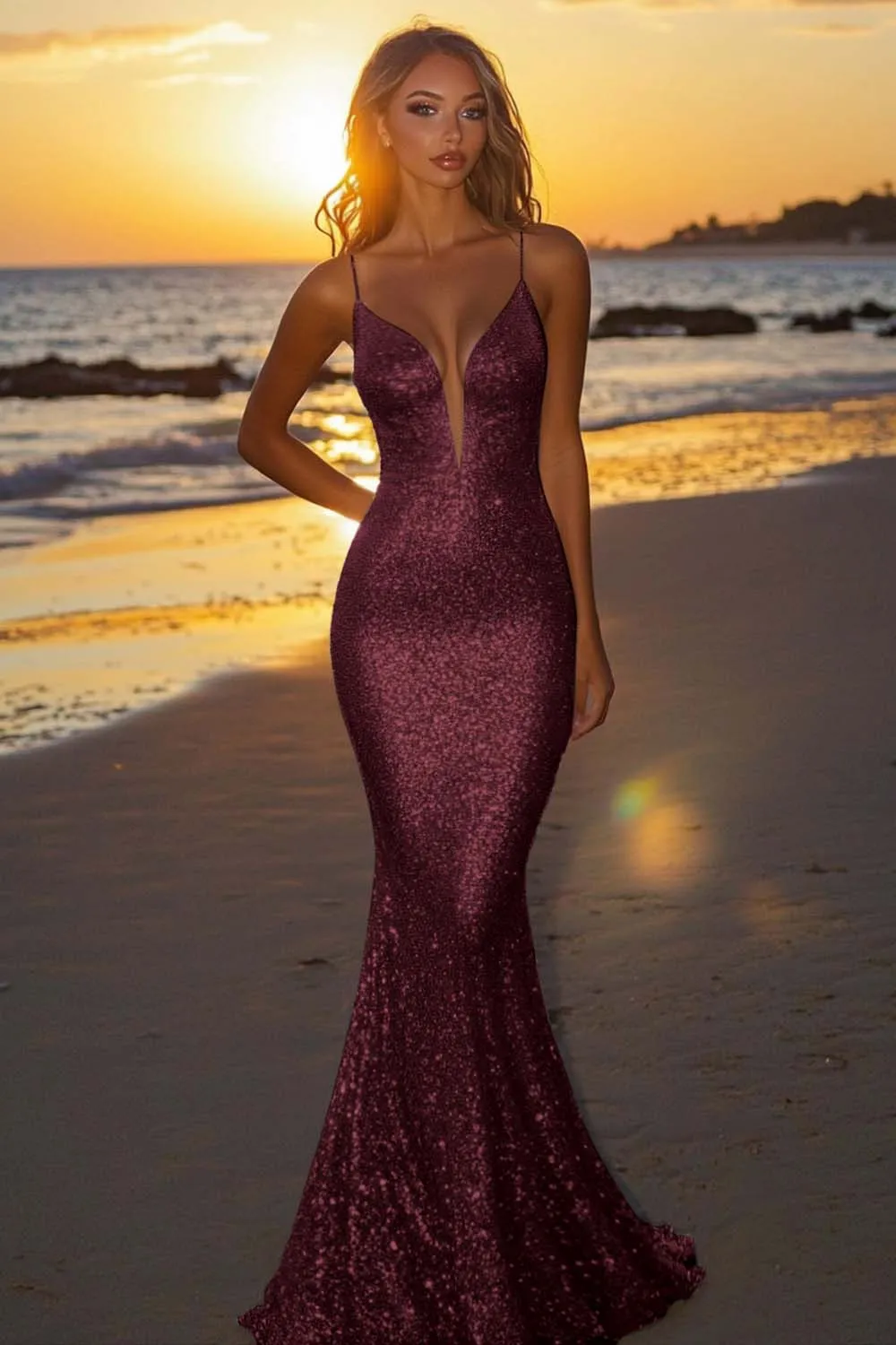 Sparkly Backless Silver Mermaid Formal Dress