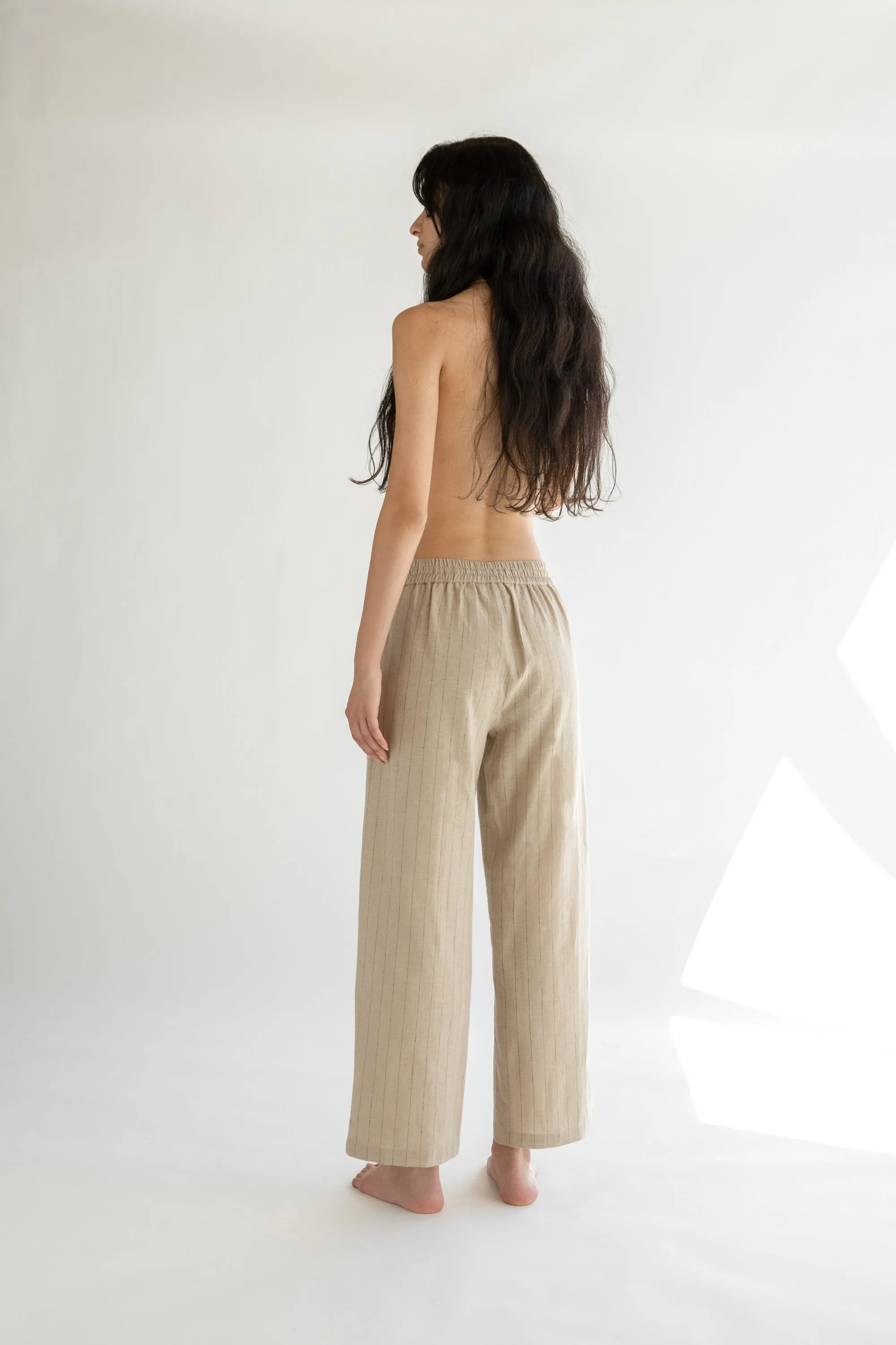 STRIPED LINEN TROUSER