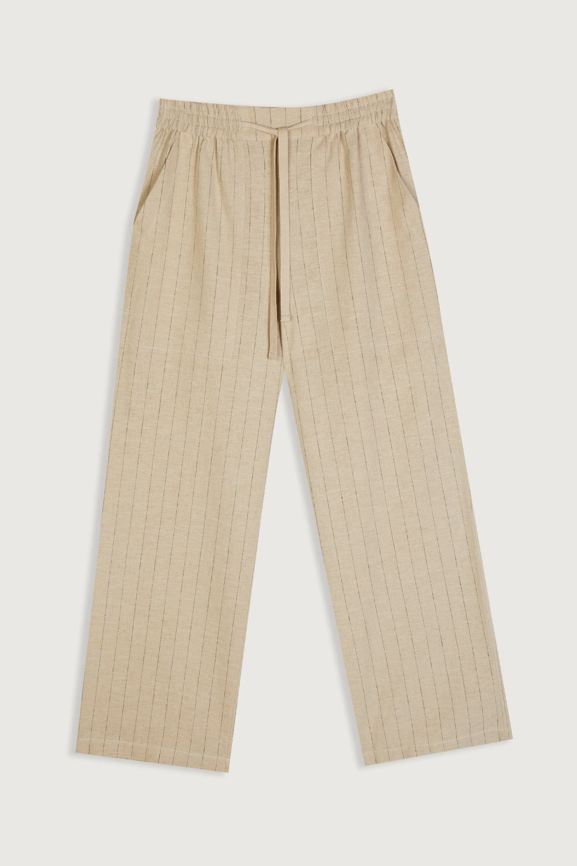 STRIPED LINEN TROUSER