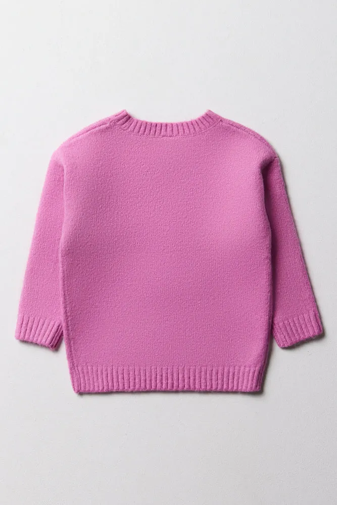 Swan Crew Neck Jersey Pink