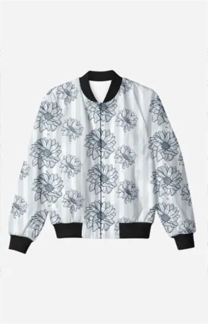 The French Florals - Unisex Printed Bomber Jacket with Pockets