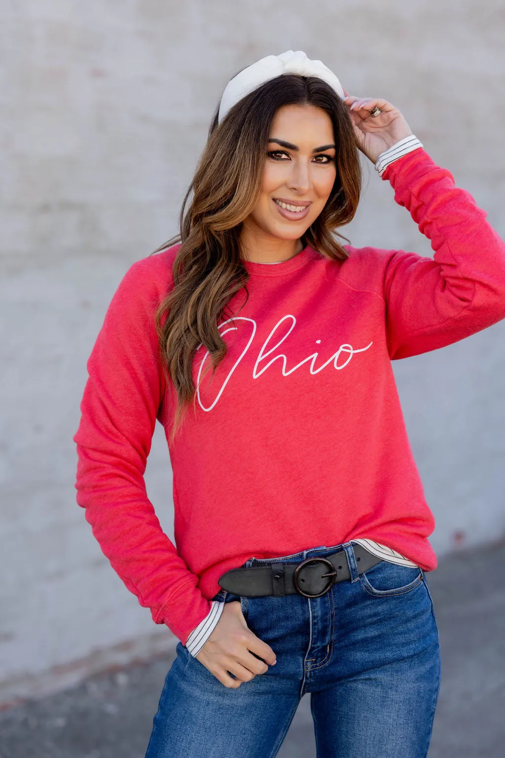 Thin Cursive Ohio Graphic Crewneck