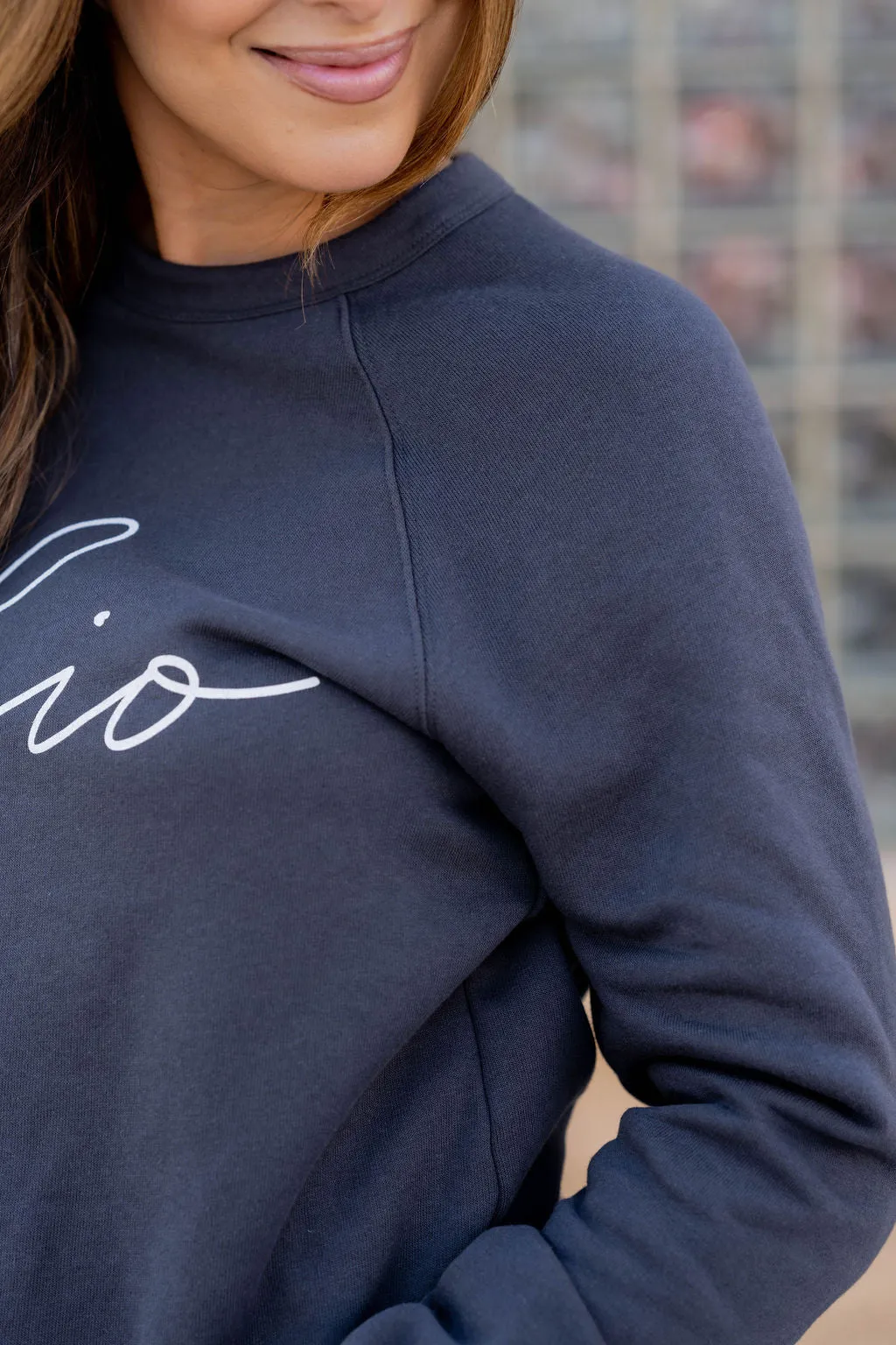 Thin Cursive Ohio Graphic Crewneck