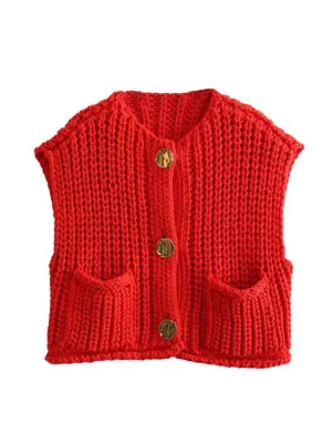 Wenkouban-Christmas Thanksgiving outfits_Cozy Knitted Casual Loose Single-breasted Comfortable Autumnal Fashionable Sweater